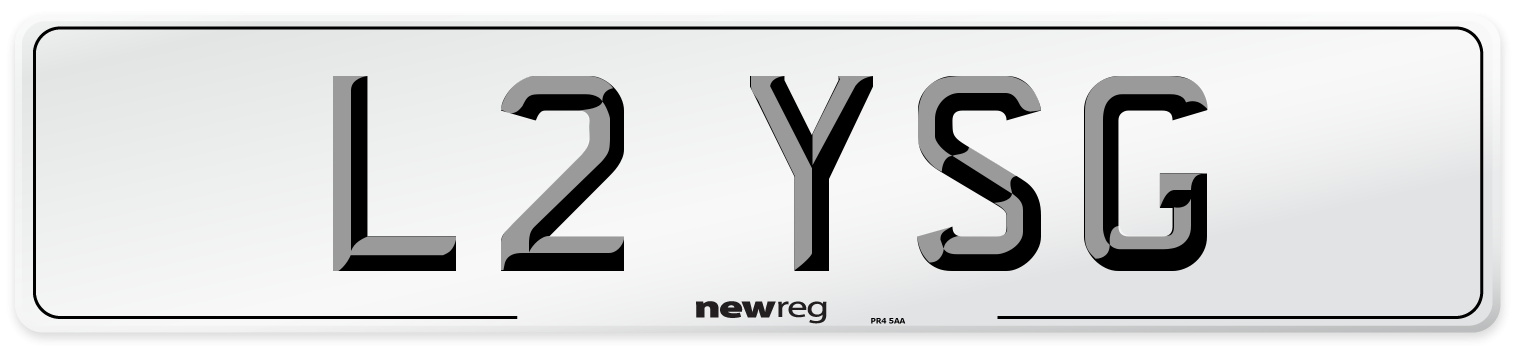 L2 YSG Number Plate from New Reg